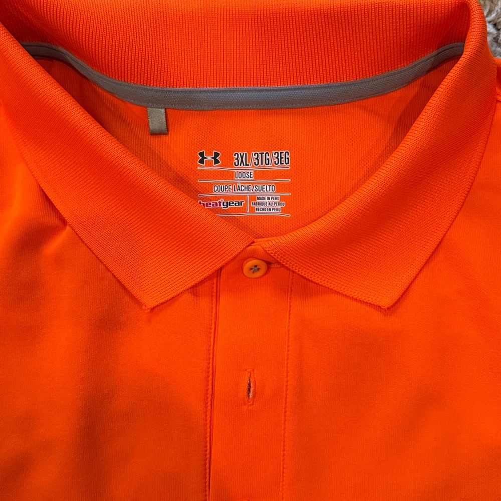 Under Armour Men's Bright Orange Polo - Picture 2 of 4